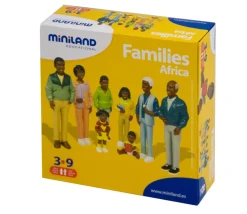 Famille africaine : 8 personnages figurines du monde grand modèle