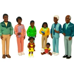 Famille africaine : 8 personnages figurines du monde grand modèle