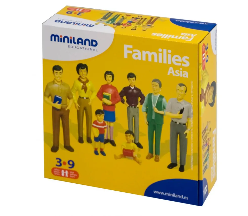 Famille asiatique : 8 personnages figurines du monde - grand modèle