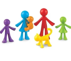 Famille : 6 personnages de jeu multicolores environ 6 cm