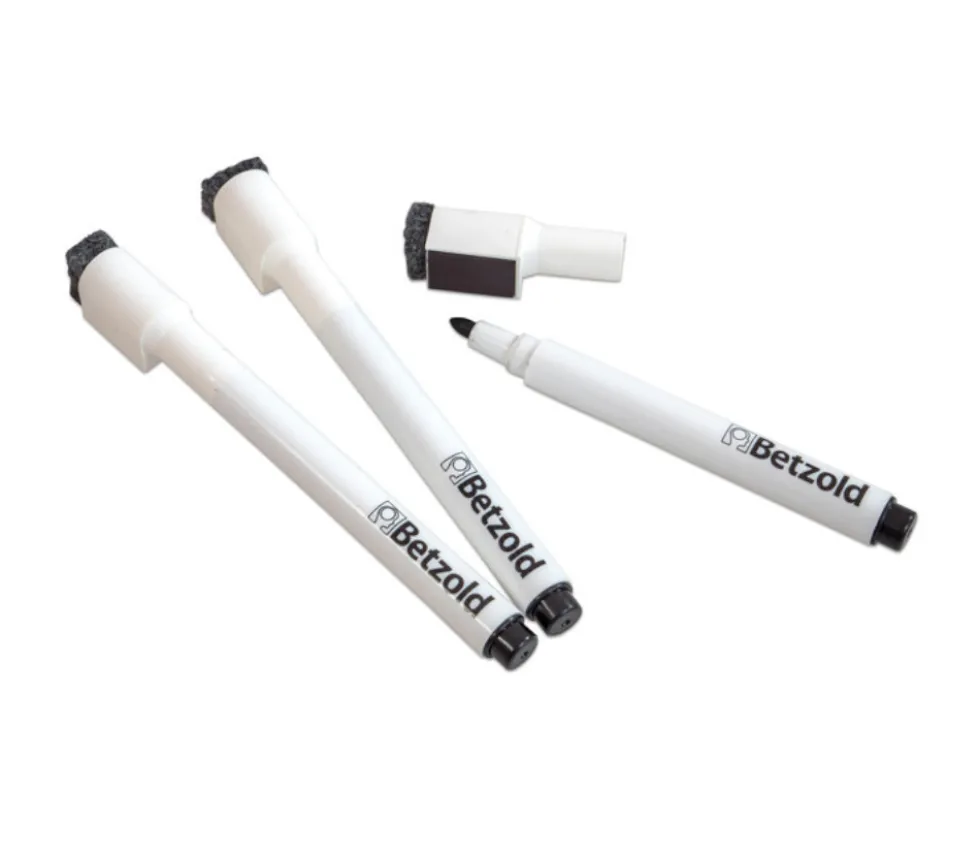 4 Feutres effaçables avec brossette pour ardoise ou tableau blanc