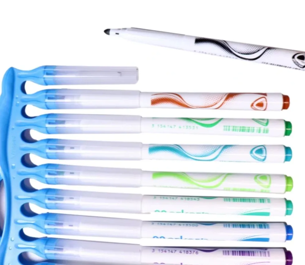 12 Feutres effaçables pour ardoise ou tableau blanc - 12 couleurs