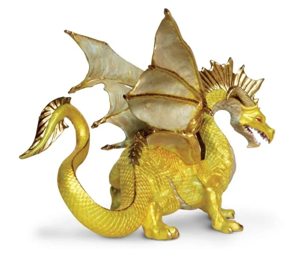 Figurine dragon doré 17 x 11 x 10,7 cm