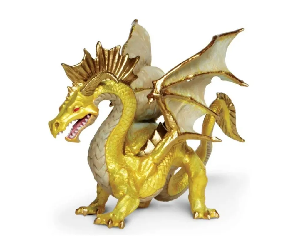 Figurine dragon doré 17 x 11 x 10,7 cm