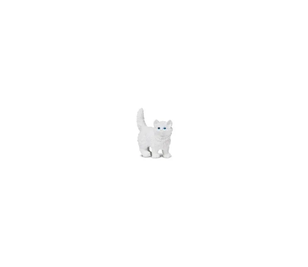 Figurine mini mini chat blanc pour jouer 15 x 8 x 20 mm