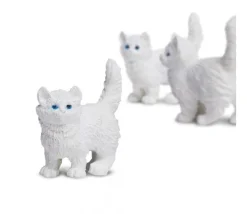 Figurine mini mini chat blanc pour jouer 15 x 8 x 20 mm