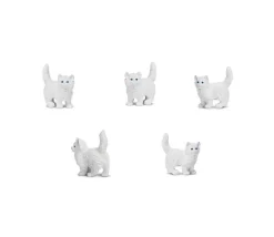 Figurine mini mini chat blanc pour jouer 15 x 8 x 20 mm