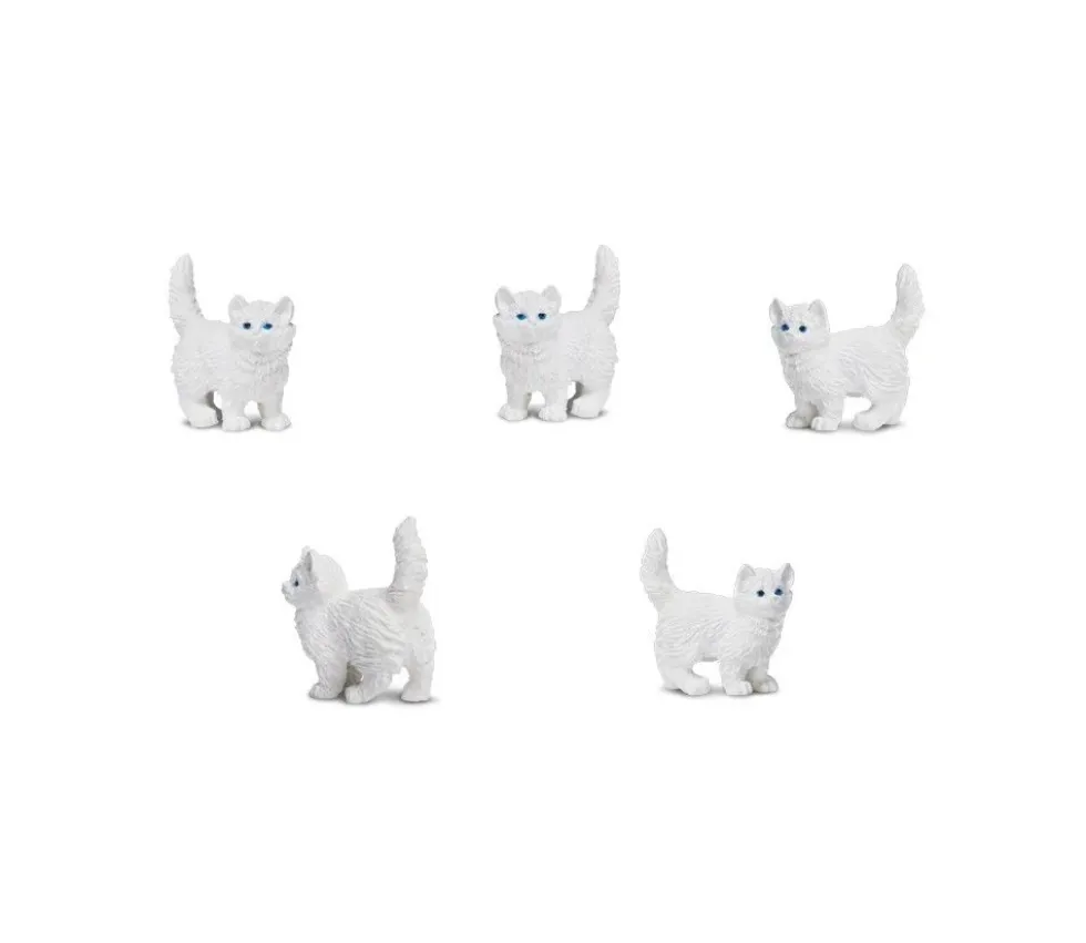 Figurine mini mini chat blanc pour jouer 15 x 8 x 20 mm