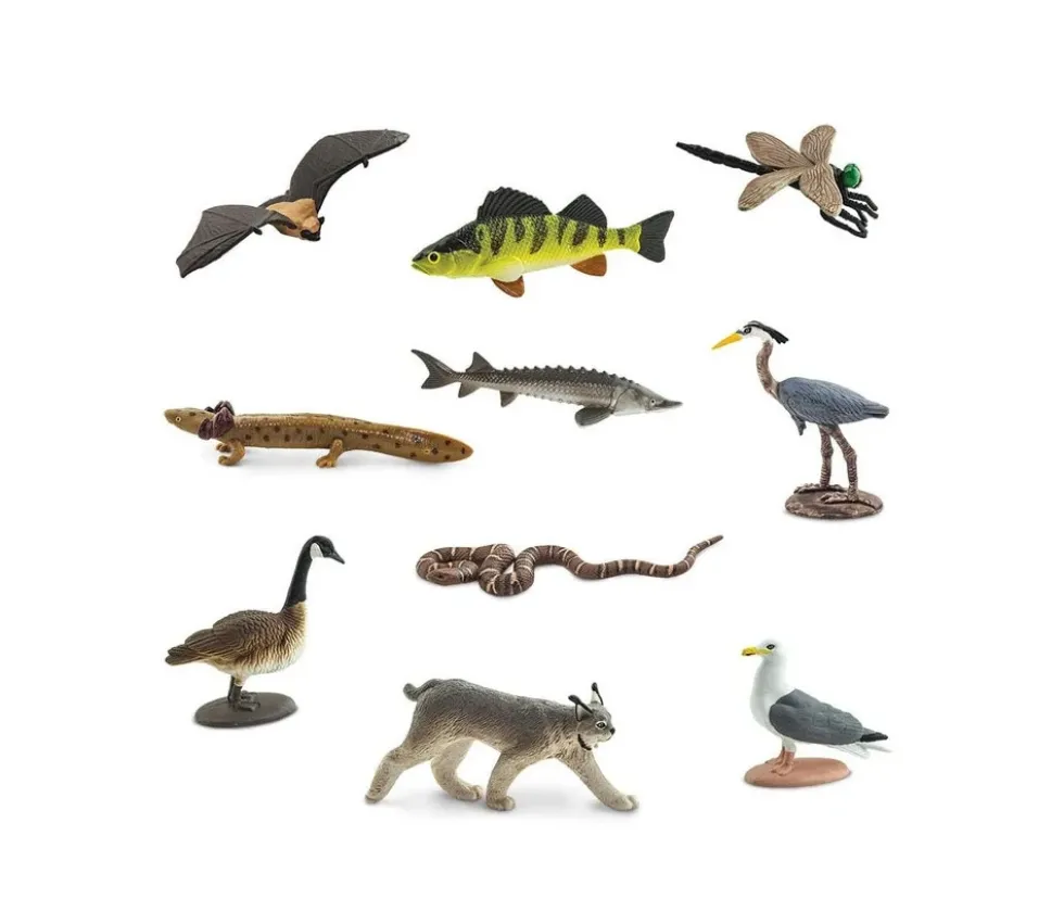 10 Figurines animaux des grands lacs
