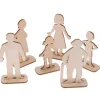 6 Figurines famille en bois naturel