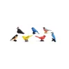 Figurines oiseaux 5/6 cm - 7 animaux dans un tube