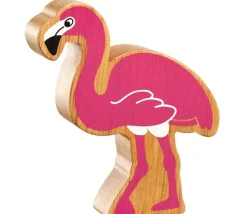 Flamant rose en bois 9.8 x 8.5 x 2.4 cm