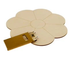 Fleur en bois naturel de 24.5 cm de diamètre