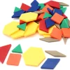 50 Formes géométriques blocs logiques plastique coloré
