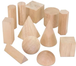 12 formes géométriques bois naturel - cube base 5 cm