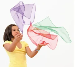 10 foulards colorés de jonglage 40 x 40 cm