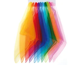 10 foulards colorés de jonglage 40 x 40 cm