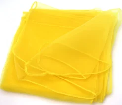 10 foulards jaunes de jonglage 40x40 cm