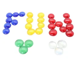 Galet coloré translucide 2 cm - bille plate pour jeu à l'unité
