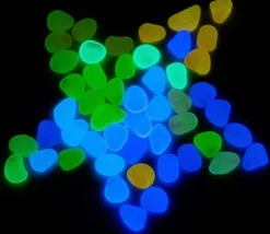 50 galets colorés lumineux env 1,5 cm