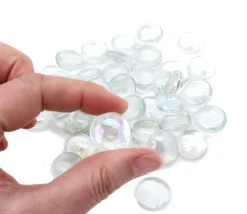 40 galets gems transparents mini pierres plates 18/22 mm