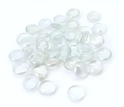 40 galets gems transparents mini pierres plates 18/22 mm