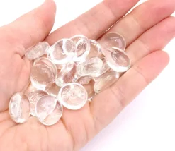 20 galets gems transparents 15/19 mm - mini pierres plates