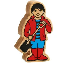 Garçon de la ferme en bois 83 x 42 x 25 mm personnage jeu