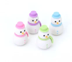 2 gommes : 1 Bonhomme de Neige et 1 Père-Noël