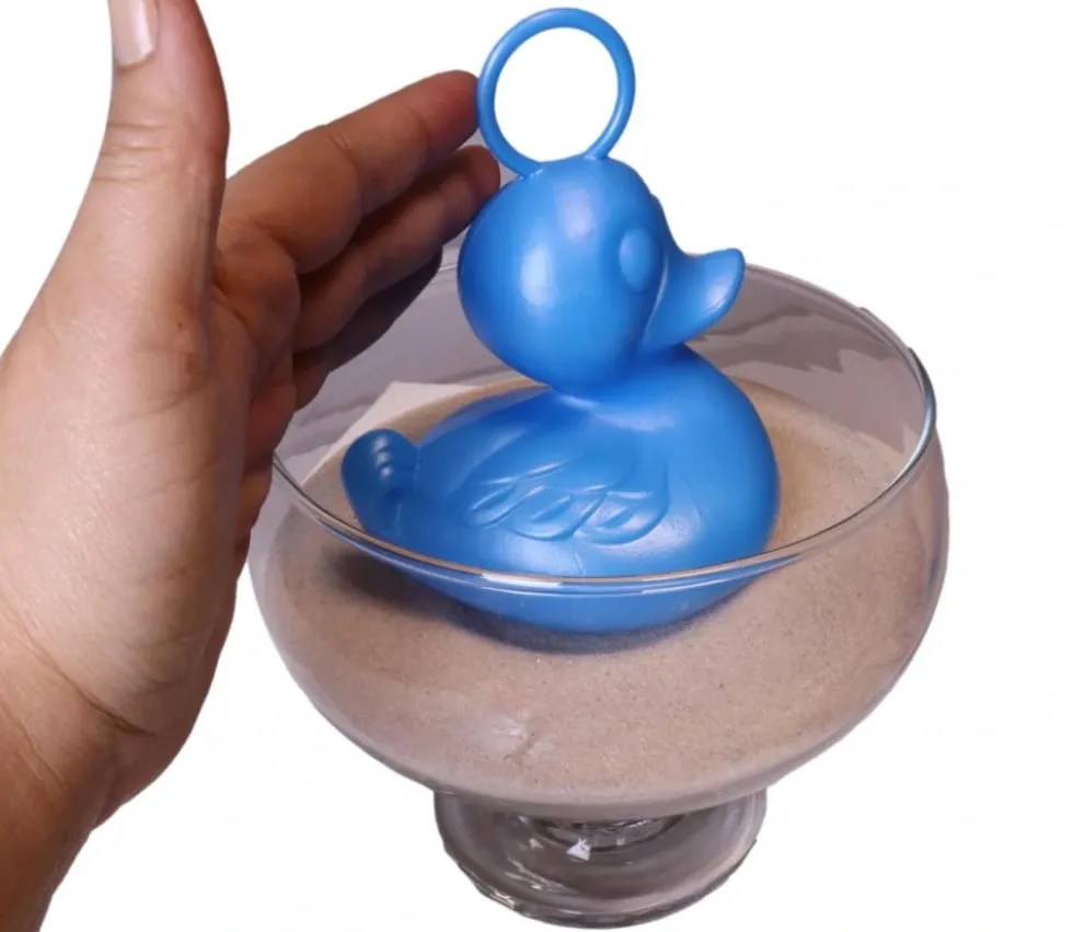 Grand Canard 15 cm bleu flottant pour jeu de pêche bec fermé - à l'unité