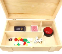 Grand coffret bois 37.5 x 22.4 x 11 cm avec charnières - coins métal