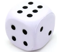 Grand dé 4 cm mousse compacte pour jeu (couleur au hasard)