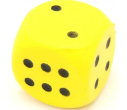 Grand dé 4 cm mousse compacte pour jeu (couleur au hasard)