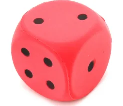 Grand dé 4 cm mousse compacte pour jeu (couleur au hasard)