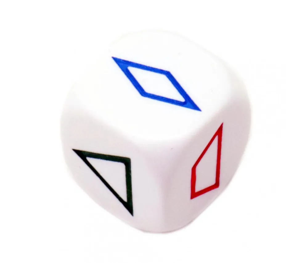 Grand dé à jouer formes géométriques couleurs