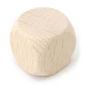 Grand dé vierge 3 cm en bois naturel 30 mm neutre