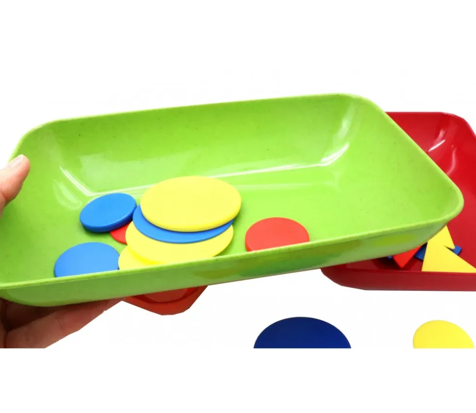 6 grandes barquettes plateaux colorés Bioplastique 23 x 14.9 x 4 cm GM