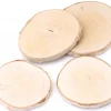 4 grandes rondelles bois brut avec écorce - entre 7 et 10 cm