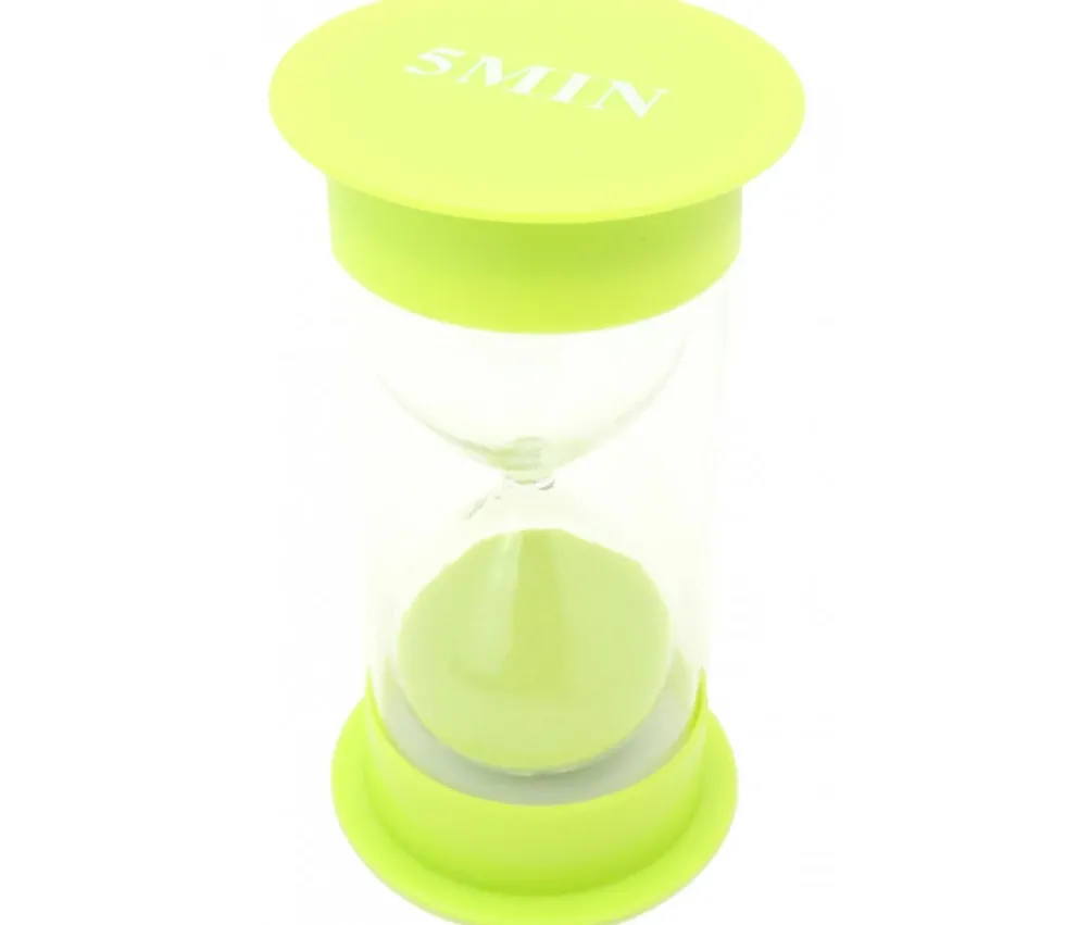 Grand sablier 5 minutes très lisible - VERT - 12 cm GM
