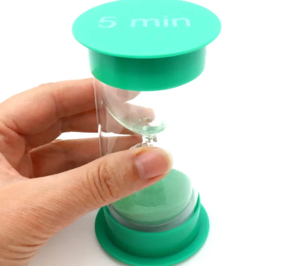Grand sablier 5 minutes très lisible - VERT - 12 cm GM