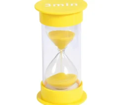 Grand sablier 3 minutes très lisible - JAUNE - 12.5 cm GM