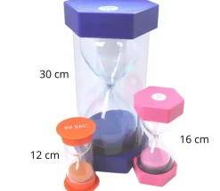 Grand sablier super lisible 1 minute - JAUNE - 16 cm MAXI