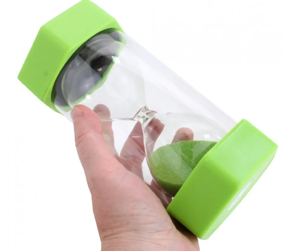 Grand sablier super lisible 1 minute - VERT - 16 cm MAXI
