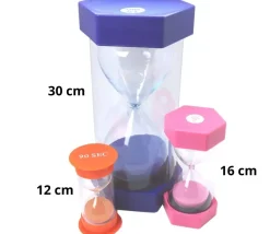Grand sablier super lisible 15 minutes - NOIR - 16 cm MAXI