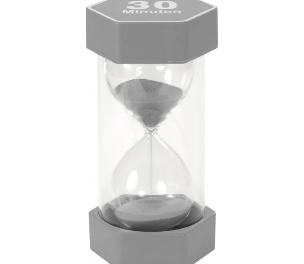 Grand sablier super lisible 30 minutes - GRIS - 16 cm MAXI