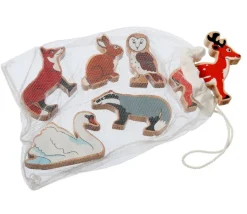 6 grands animaux de la forêt - figurines en bois