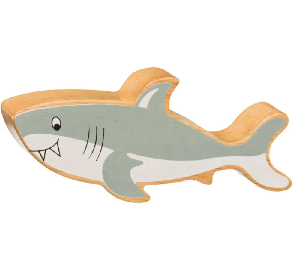 6 grands animaux de la mer en bois - figurines colorées