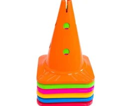 6 grands Cônes slalom 30 cm SUPER RESISTANTS avec trous