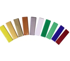 500 grands jetons rectangles 5.5 x 1.6 cm en plastique coloré