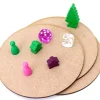 3 grands ronds de 13 cm en bois MDF brut